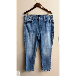 NYDJ Girlfriend Jeans Size 14 Medium Wash High Rise Stretch Denim Casual Relaxed
